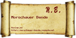 Morschauer Bende névjegykártya